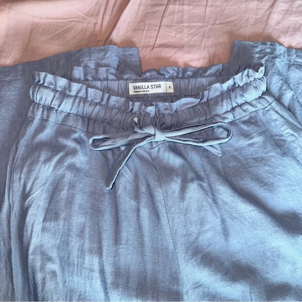 Blue Linen Pants - Picture 3 of 3